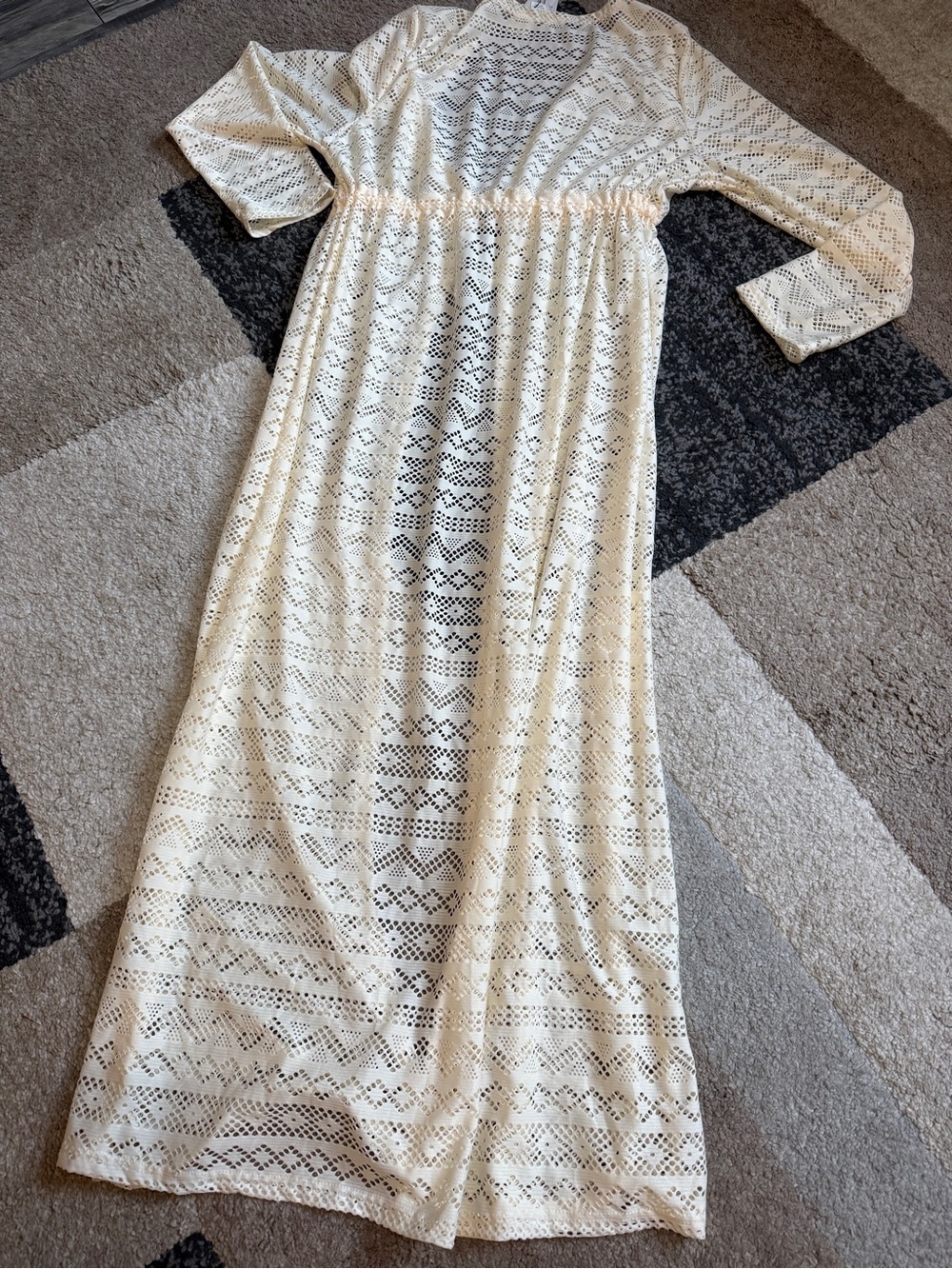 Isla Bonita Maxi Cover-Up Dress in Cream- L/XL - Picture 2 of 6